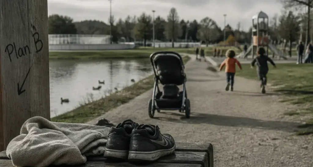 Activités gayeulles rennes : poussette, canards et patinoire en arrière-plan