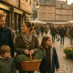Activités Rennes : famille au Marché des Lices à Rennes