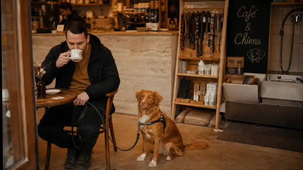 Café chien Rennes : chien au dog-wash et toilettage