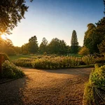 Jardin Rennes inspiré du Thabor à Rennes : allées ombragées et roseraie