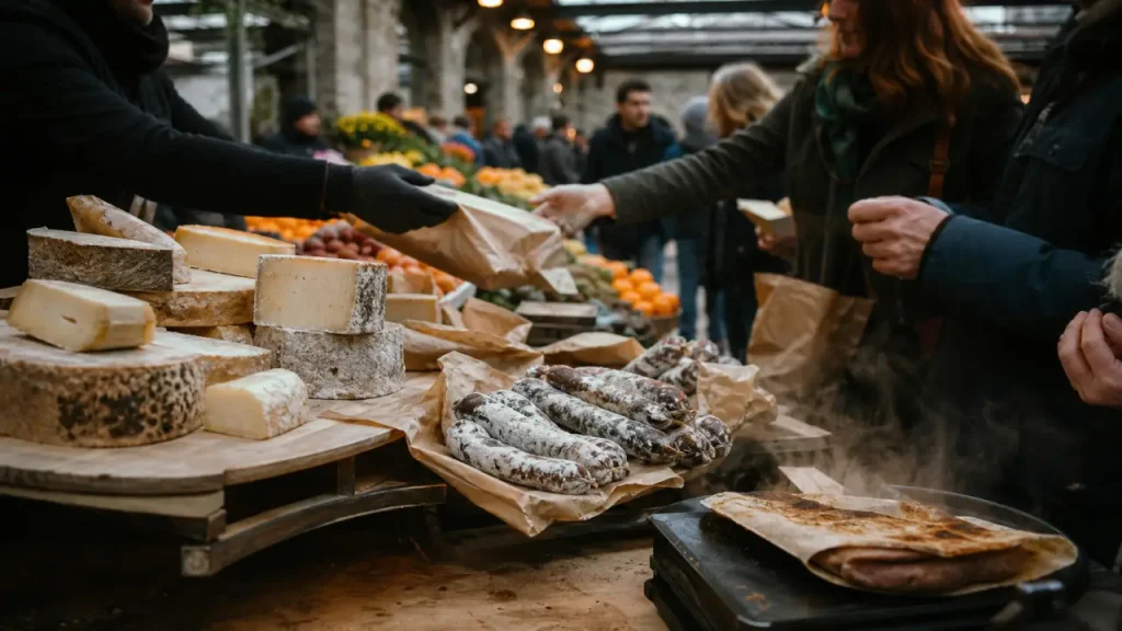 Marche des lices à Rennes : galette-saucisse et halles
