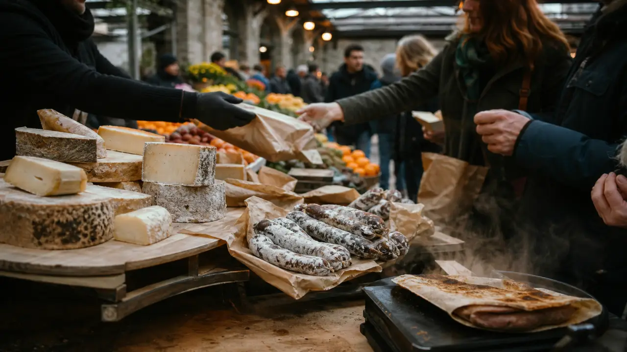 Marche des lices à Rennes : galette-saucisse et halles