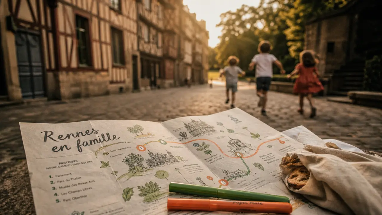 Rennes en famille : carte itinéraire et parcs, centre historique