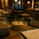 Restaurant chinois Rennes : buffet de raviolis vapeur et nouilles sautées