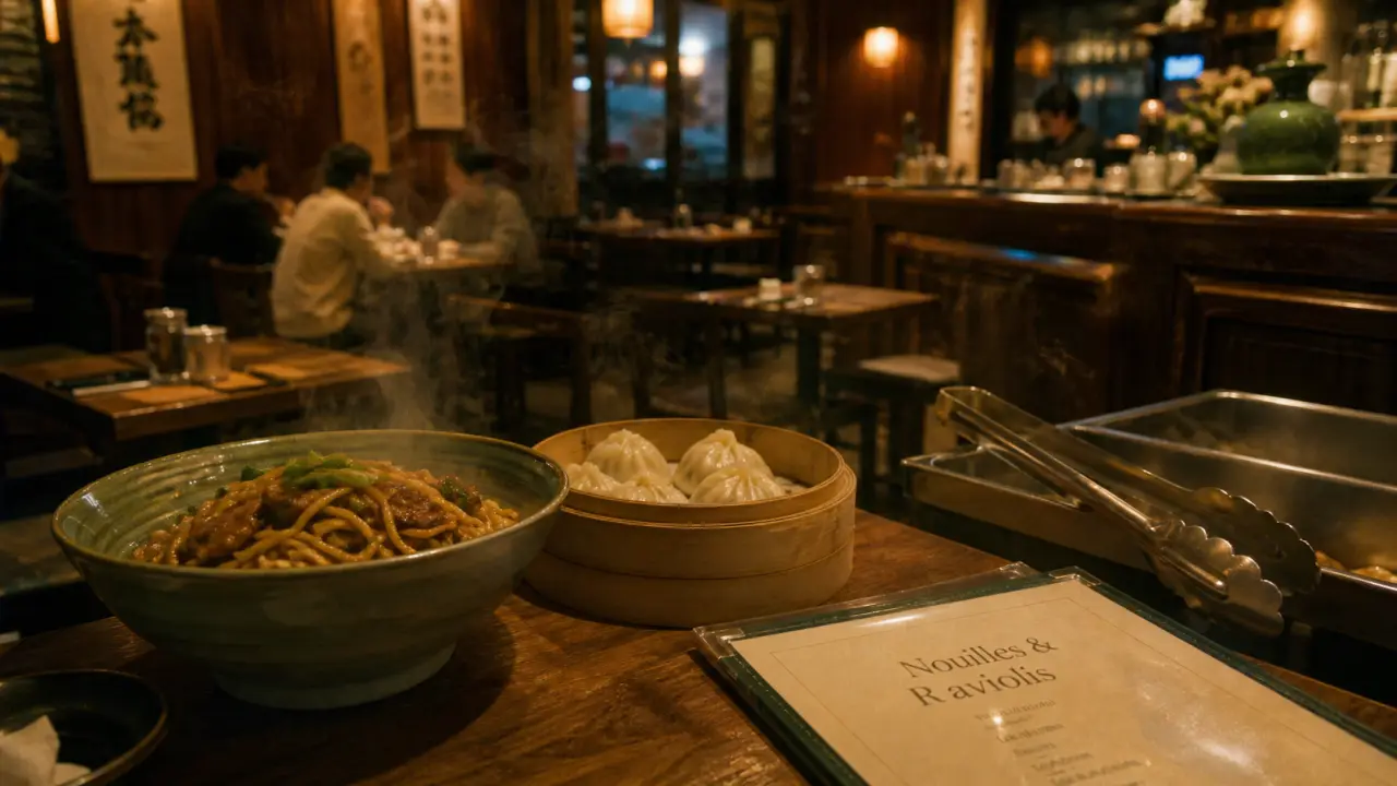Restaurant chinois Rennes : buffet de raviolis vapeur et nouilles sautées
