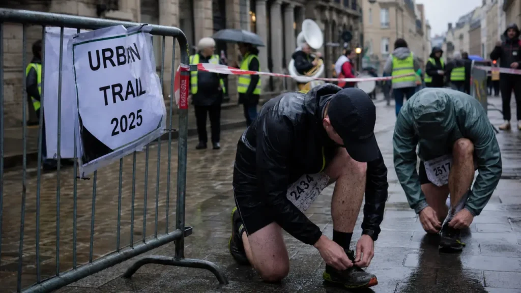 Urban trail Rennes 2025 : coureurs au départ à Rennes