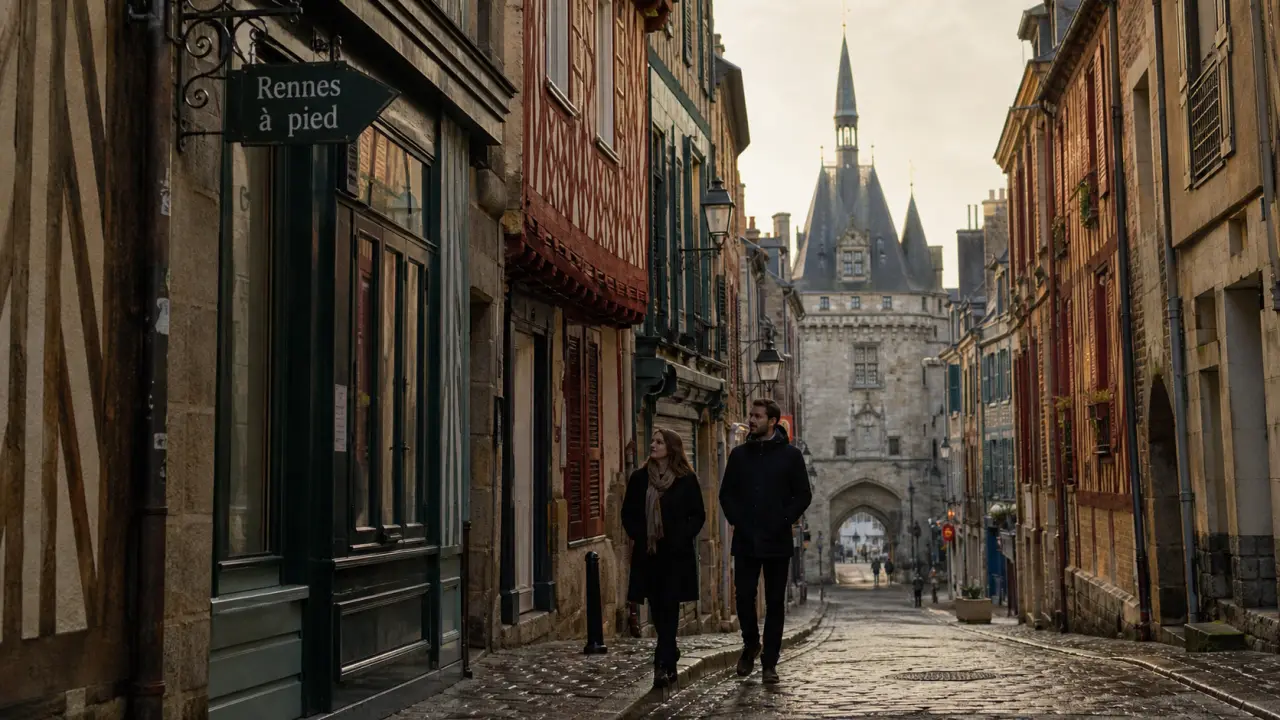 Visiter Rennes une journée : ruelle du centre ancien menant aux Portes Mordelaises