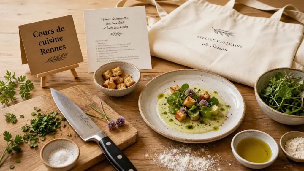 cours de cuisine rennes, dégustation et préparation en cuisine