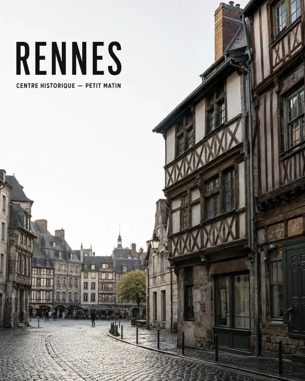 Que faire à Rennes : le centre historique avec maisons à pans de bois et rues pavées