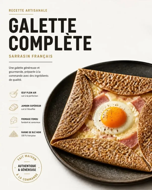 Galette complète artisanale au restaurant Chez Paul à Rennes