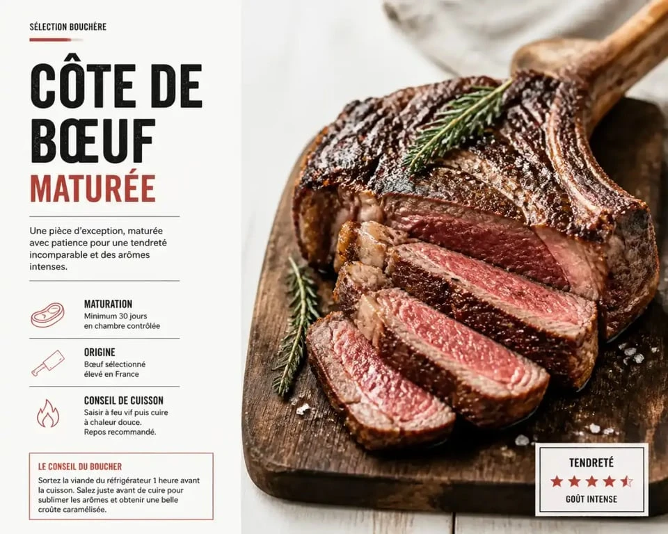 Côte de bœuf maturée servie au restaurant Mariette à Rennes