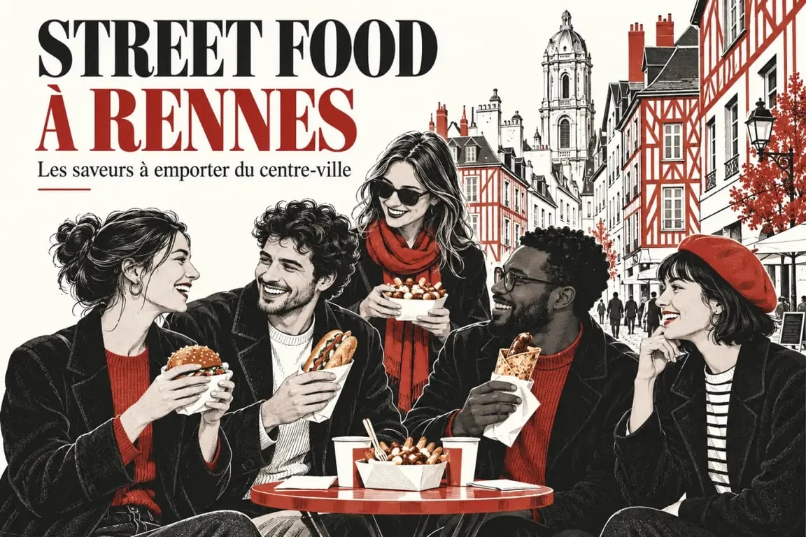 Fast food Rennes : scène de street food dans le centre-ville rennais