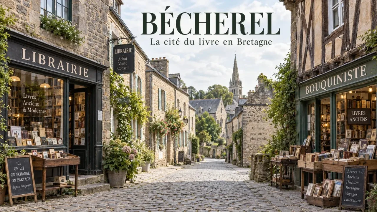 Beau village autour de Rennes : ruelle de Bécherel, cité du livre en Bretagne