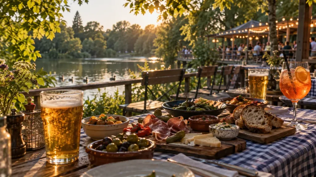 Georgette restaurant Rennes, terrasse au bord des étangs et guinguette