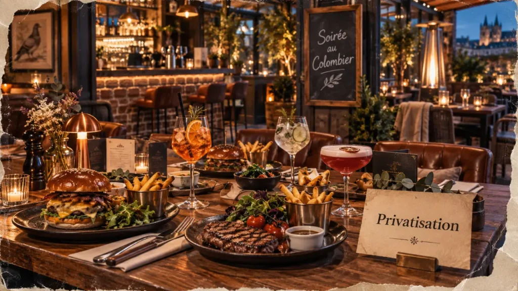 Restaurant Colombier Rennes pour groupes : grillades et brasserie, table privatisée