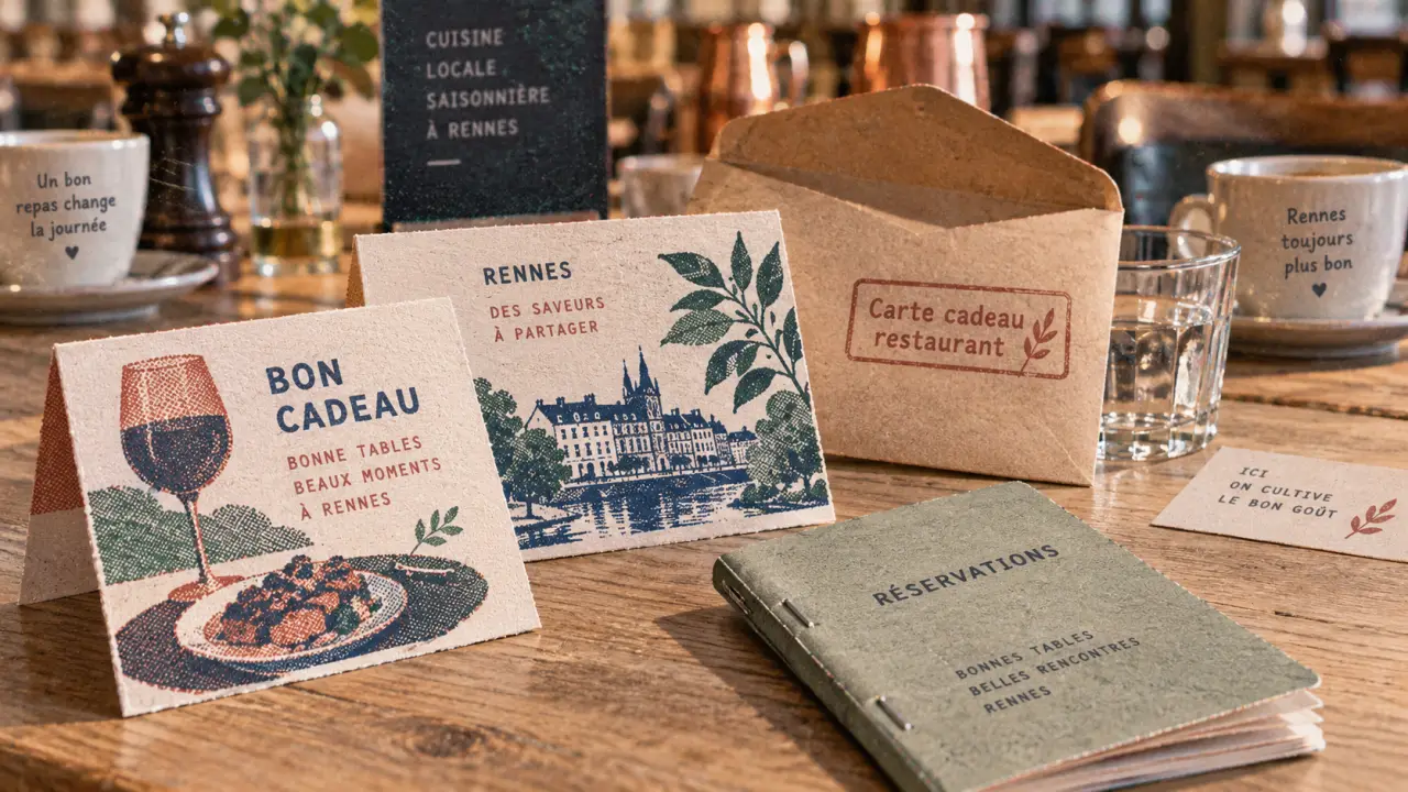 Carte cadeau restaurant Rennes : chèques et enveloppe kraft
