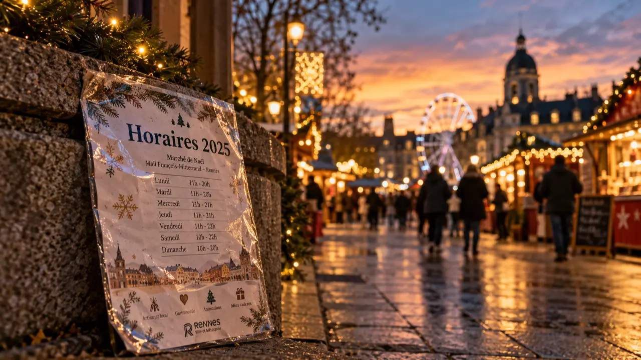 Marché de noel Rennes horaires 2025 au Mail François-Mitterrand