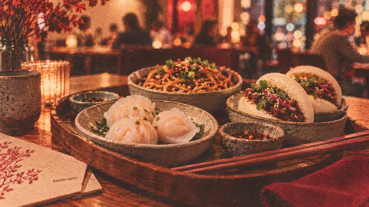 Restaurant chinois Rennes : raviolis vapeur et baos sur table