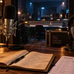 Studio d'enregistrement Rennes : micro en régie sombre pro